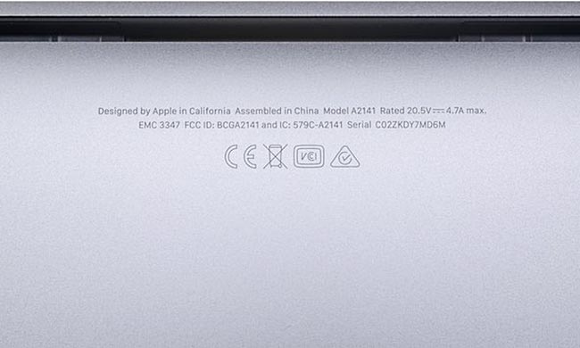 MacBook Pro Modelnummer og serienummer