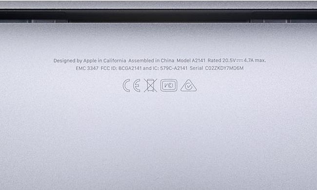 MacBook Pro Modelnummer og serienummer