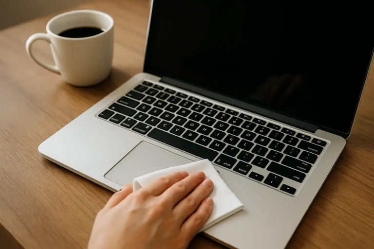 MacBook bliver rengjort