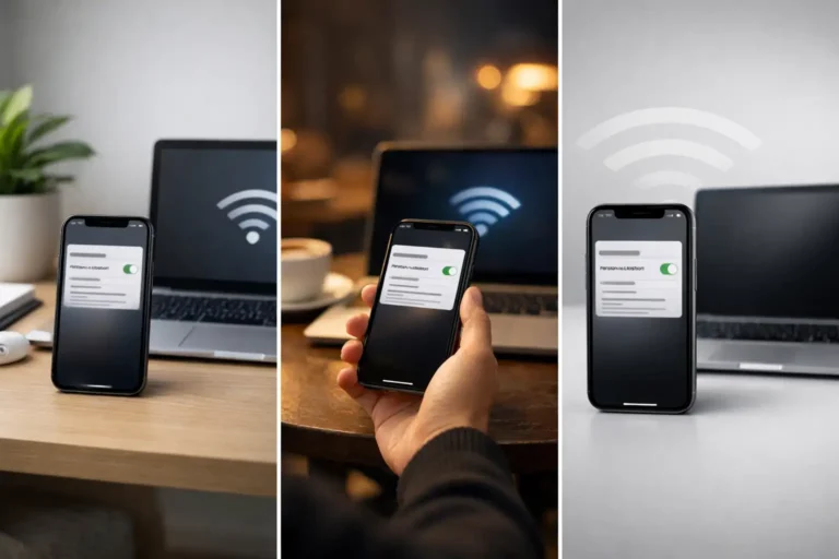 Mobiltelefon viser wifi-forbindelse