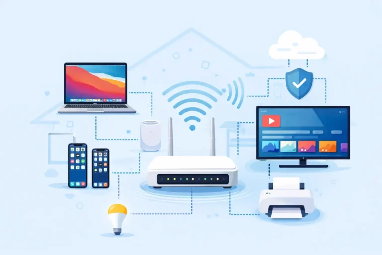 Moderne router med fire antenner